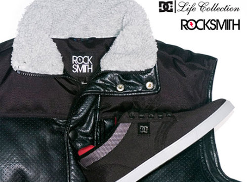 DC Life x Rocksmith Holiday 2009 Collabo   Rocksmith and DC Lifestyle Collection team up to create a ‘ballistic’ and very dope jacket and a matching shoe that looks very crazy together. Plans are to release later on this year, so keep an eye out for this dangerous duo. 